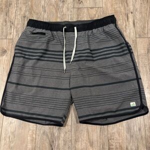Vuori Charcoal and Black Athletic Shorts Size XXL